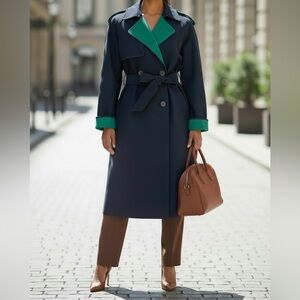 Women’s Navy Blue Trench Coat